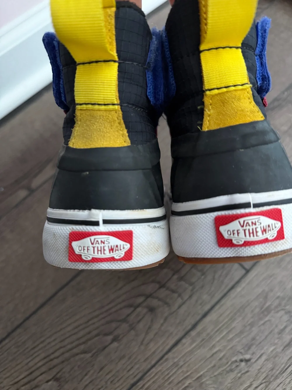 Vans Kids Black Boots with Pink, Blue & Yellow Accents